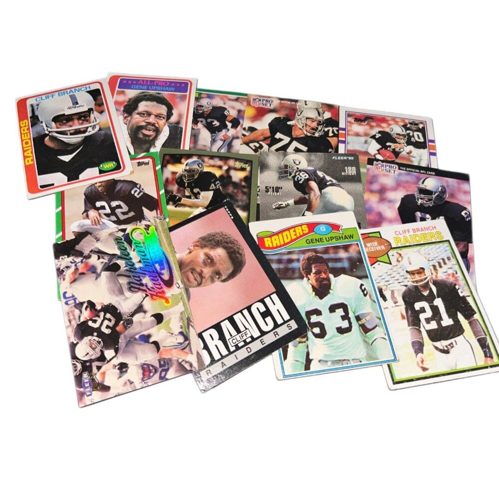 Lot of Vintage Raiders Football Sports Trading Cards